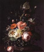 REMBRANDT Harmenszoon van Rijn Still Life with  with Flowers on a Marble Table Top Germany oil painting artist